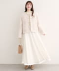 natural couture(ナチュラルクチュール) 【WEB限定】サテンパイピングチュールスカート