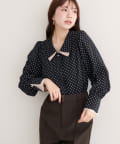 natural couture(ナチュラルクチュール) 【WEB限定】〈osono〉重ね衿配色ブラウス