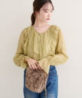 natural couture(ナチュラルクチュール) 【WEB限定】フリリーブラウス