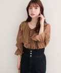 natural couture(ナチュラルクチュール) 【WEB限定】フリリーブラウス