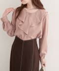 natural couture(ナチュラルクチュール) 【WEB限定】フロントフリルブラウス