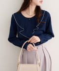 natural couture(ナチュラルクチュール) 【WEB限定】フロントフリルブラウス