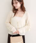 natural couture(ナチュラルクチュール) 【WEB限定】チェック編みカーデ