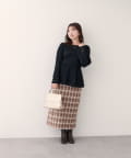 natural couture(ナチュラルクチュール) 【WEB限定】〈canami〉ニットドッキングフリンジぺプラムTOPS