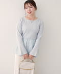 natural couture(ナチュラルクチュール) 【WEB限定】〈canami〉ニットドッキングフリンジぺプラムTOPS