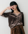 LARUTA(ラルータ) ベロアポロシャツプルオーバー