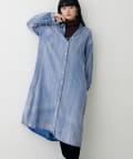 LARUTA(ラルータ) デニム風ロングシャツワンピース
