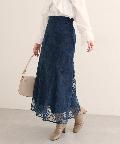 natural couture(ナチュラルクチュール) 【WEB限定】〈osono〉長さ変えられるチュール刺繍レーススカート