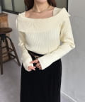 Thevon.(ゼヴォン) オフショル風スクエアリブニット