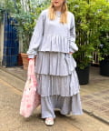 w closet(ダブルクローゼット) 【2サイズ展開】ティアードカットワンピース
