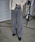 -goocy-(グーシー) デニムバレルレッグワイドパンツ