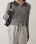 NICE CLAUP / OLIVE des OLIVE OUTLET(ナイスクラップ  / オリーブ デ オリーブ アウトレット) フェザー切替リブカーデ