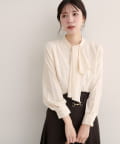 natural couture(ナチュラルクチュール) 【WEB限定】ドレープスカーフ２WAYブラウス
