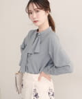 natural couture(ナチュラルクチュール) 【WEB限定】ドレープスカーフ２WAYブラウス