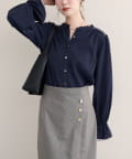natural couture(ナチュラルクチュール) 【WEB限定】ヨークパイピングブラウス