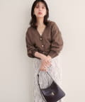 natural couture(ナチュラルクチュール) 【WEB限定】コロンボタンVネックカーデ
