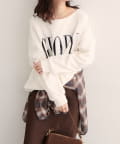 natural couture(ナチュラルクチュール) 【WEB限定】〈ako〉スポリ裏毛ロゴ入りプルオーバー