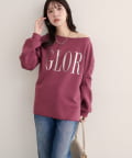 natural couture(ナチュラルクチュール) 【WEB限定】〈ako〉スポリ裏毛ロゴ入りプルオーバー