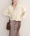 natural couture(ナチュラルクチュール) 【WEB限定】〈osono〉ウエストベルト付ニットジャケット