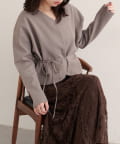 natural couture(ナチュラルクチュール) 【WEB限定】〈osono〉ウエストベルト付ニットジャケット