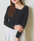 La boutique BonBon(ラブティックボンボン) アンゴラタッチアシメネックニット
