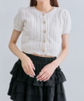 NICE CLAUP / OLIVE des OLIVE OUTLET(ナイスクラップ  / オリーブ デ オリーブ アウトレット) 【OLIVE des OLIVE】ふわふわ金ボタンニット