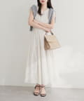 NICE CLAUP / OLIVE des OLIVE OUTLET(ナイスクラップ  / オリーブ デ オリーブ アウトレット) 【natural couture】＜プチナチュ＞ウエストシャーリングワンピース