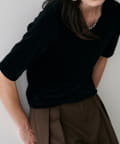 NICE CLAUP / OLIVE des OLIVE OUTLET(ナイスクラップ  / オリーブ デ オリーブ アウトレット) 【 LARUTA】シアーベロア半袖プルオーバー