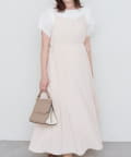 NICE CLAUP / OLIVE des OLIVE OUTLET(ナイスクラップ  / オリーブ デ オリーブ アウトレット) 【 natural  couture】両サイドプリーツキャミワンピ