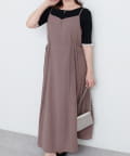 NICE CLAUP / OLIVE des OLIVE OUTLET(ナイスクラップ  / オリーブ デ オリーブ アウトレット) 【 natural  couture】両サイドプリーツキャミワンピ