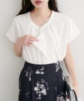 NICE CLAUP / OLIVE des OLIVE OUTLET(ナイスクラップ  / オリーブ デ オリーブ アウトレット) 【natural couture】接触冷感ドレープフリルカットソーブラウス