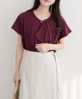 NICE CLAUP / OLIVE des OLIVE OUTLET(ナイスクラップ  / オリーブ デ オリーブ アウトレット) 【natural couture】接触冷感ドレープフリルカットソーブラウス