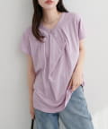 NICE CLAUP / OLIVE des OLIVE OUTLET(ナイスクラップ  / オリーブ デ オリーブ アウトレット) 【natural couture】接触冷感ドレープフリルカットソーブラウス