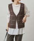 NICE CLAUP / OLIVE des OLIVE OUTLET(ナイスクラップ  / オリーブ デ オリーブ アウトレット) 【PUAL CE CIN】クロシェットニットベスト