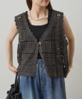 NICE CLAUP / OLIVE des OLIVE OUTLET(ナイスクラップ  / オリーブ デ オリーブ アウトレット) 【PUAL CE CIN】クロシェットニットベスト