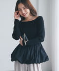 La boutique BonBon(ラブティックボンボン) ペプラムバルーンニット