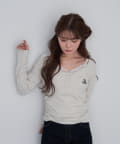 RAY CASSIN(レイカズン) 胸刺繍ヘンリーTシャツ