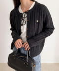 FREDY & GLOSTER(フレディ アンド グロスター) FR刺繍ケーブル柄ニットカーディガン