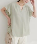 NICE CLAUP / OLIVE des OLIVE OUTLET(ナイスクラップ  / オリーブ デ オリーブ アウトレット) 【natural couture】スキッパーフリル袖ブラウス