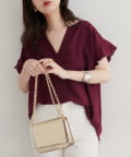 NICE CLAUP / OLIVE des OLIVE OUTLET(ナイスクラップ  / オリーブ デ オリーブ アウトレット) 【natural couture】スキッパーフリル袖ブラウス