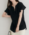 NICE CLAUP / OLIVE des OLIVE OUTLET(ナイスクラップ  / オリーブ デ オリーブ アウトレット) 【natural couture】スキッパーフリル袖ブラウス