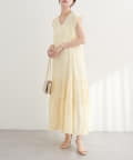 NICE CLAUP / OLIVE des OLIVE OUTLET(ナイスクラップ  / オリーブ デ オリーブ アウトレット) 【natural couture】Vネックギャザー切替ワンピース