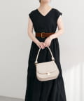 NICE CLAUP / OLIVE des OLIVE OUTLET(ナイスクラップ  / オリーブ デ オリーブ アウトレット) 【natural couture】Vネックギャザー切替ワンピース