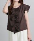 NICE CLAUP / OLIVE des OLIVE OUTLET(ナイスクラップ  / オリーブ デ オリーブ アウトレット) 【natural couture】フロントフリルブラウス