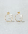 3COINS(スリーコインズ) トップパールカーブピアス