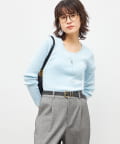 NOLLEY'S(ノーリーズ) 《アンサンブル対応》《手洗い可能》カシミヤ混リブUネックプルオーバー