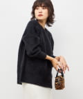 NOLLEY'S(ノーリーズ) カシミヤ混ヘアリークルーネックプルオーバーニット