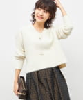 NOLLEY'S(ノーリーズ) ヘアリーストレッチVネックプルオーバーニット