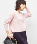 NOLLEY'S(ノーリーズ) ヘアリーストレッチVネックプルオーバーニット