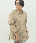 NOLLEY'S(ノーリーズ) ウォッシャブル裾フリルレギュラーカラーシャツ